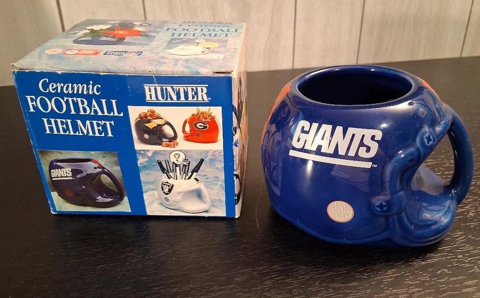 De colección Equipo NFL Cerámica Fútbol Helmut-1993-NY Giants-Hecho por Hunter-Nuevo Foto 4 de 4
