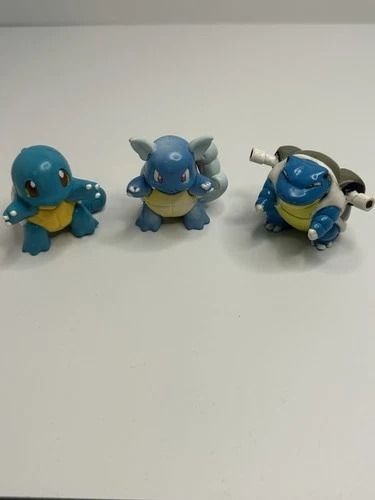 VTG Pokémon Squirtle Wartortle Blastoise Evolution Figure Lot TOMY Nintendo #41