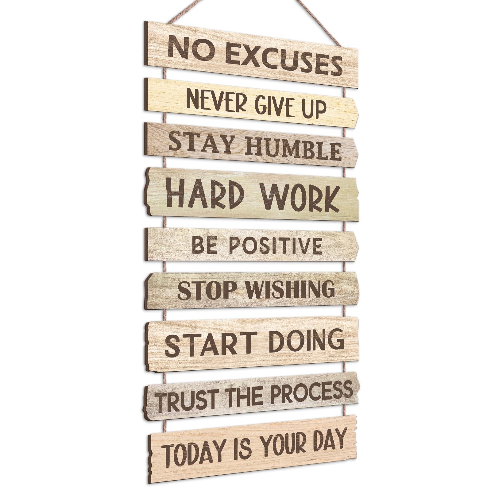 Motivational Wall Art Wooden Rustic Hanging Wall Plaques Positive Quotes Wall...