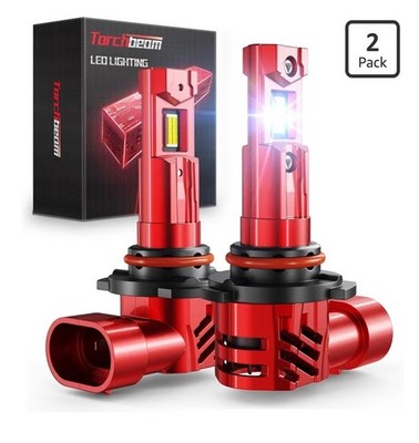 Torchbeam 90 05/HB 3 LED Bulbs 65000LM, 12X Brighter, 6500K Cool White,
