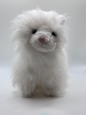 Ganz Webkinz White PERSIAN CAT Plush Kitty Cat Bow Stuffed Animal 10" NO CODE