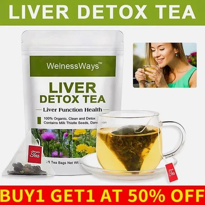 HFU Detox & Cleanse 28 Day Herbal Compound Herbal Tea Bags Liver Kidney and Pancrea