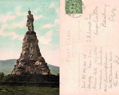 Vintage Postkarte - Black Watch Monument Aberfeldy Schottland 1918 POSTED