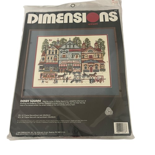 Dimensions Crewel Embroidery Kit Derby Square Charles Wysocki 1990 New Vintage - Picture 5 of 6