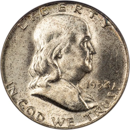 1952 Franklin Half Dollar - FBL - Lightly Toned - BU Details - Scratched!