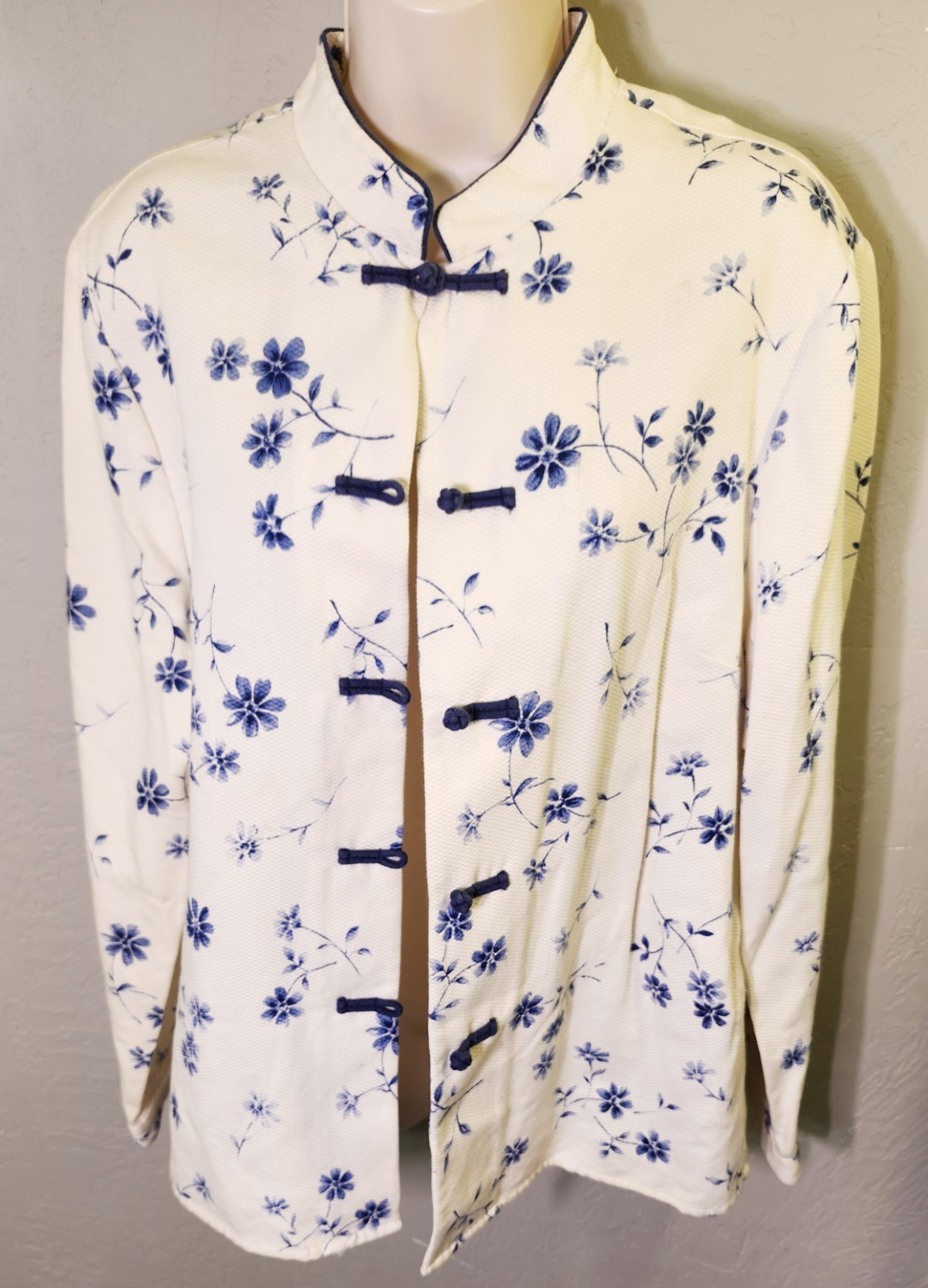 Pendleton Jacket Womens 16 White Blue Dainty Flor… - image 1