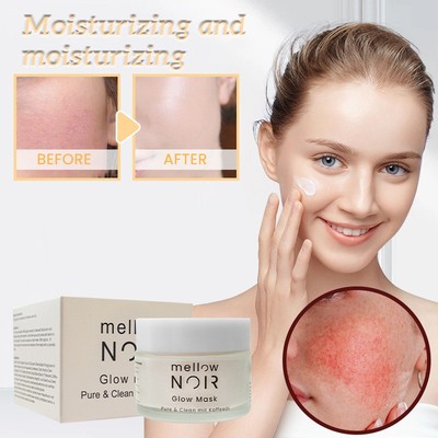 50ml mellow NOIR GlowMask Tägliche Nachtcreme Reduziert sichtbare Poren Rötungen