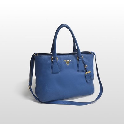 Prada Vitello Daino Tragetasche und Umhängetasche blau BN2794 146048491