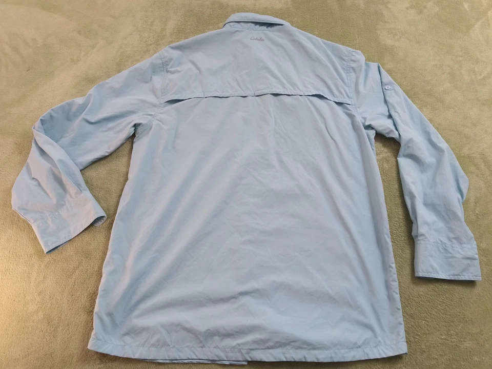 Cabela’s Guidewear Light Blue Long Sleeve Fishing Shirt Men’s Size LT GG Vented - Image 2 of 4