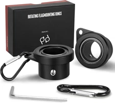Aluminum Alloy Flagpole Ring Set with Bearings 2 Pack, Anti Wrap 360°Rotating Fl
