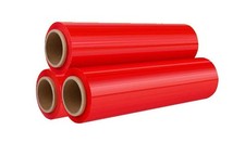 Red Blown Hand Stretch Film Wrap 80 Gauge 4 Rolls 18 in x 1500 ft