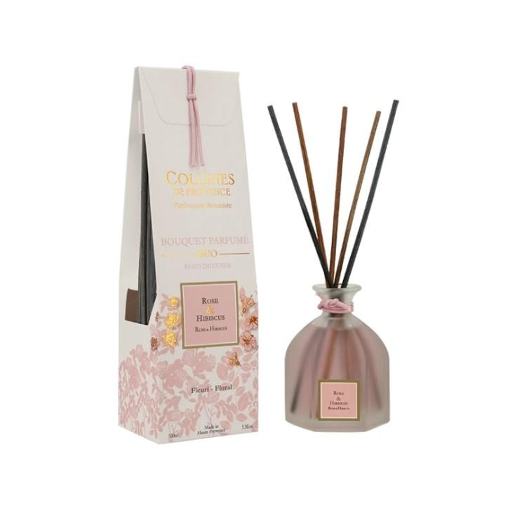 Bouquet parfumé rose et hibiscus 100ml contre les mauvaises odeurs
