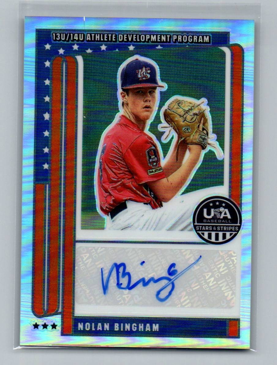 2026 Panini Prizm Stars & Stripes Nolan Bingham Silver Autograph Auto 144/149