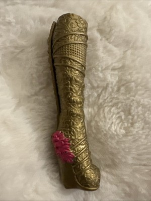 Ever After High - Holly O'Hair - Dragon Games - RIGHT Gold Pink Boot Shoe Only