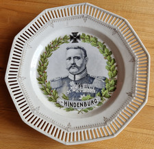 Patriotischer Wandteller - Hindenburg - WK1 1914 - Durchmesser ca. 25-25,5cm