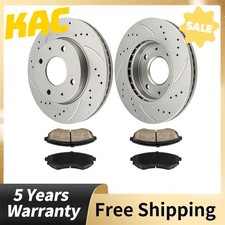 257.3mm Front Drilled Disc Brake Rotors Pads Kit For Hyundai Elantra 1998-2006