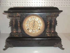 SETH THOMAS MARBLED  ADAMANTINE MANTLE CLOCK  REGULARLY SERVICED PATENT 9/7/1880