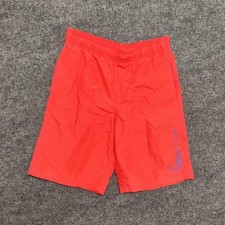 Nike Swim Shorts Kids Youth 8-9 Years Red Elastic Waist Swoosh Logo Trunks