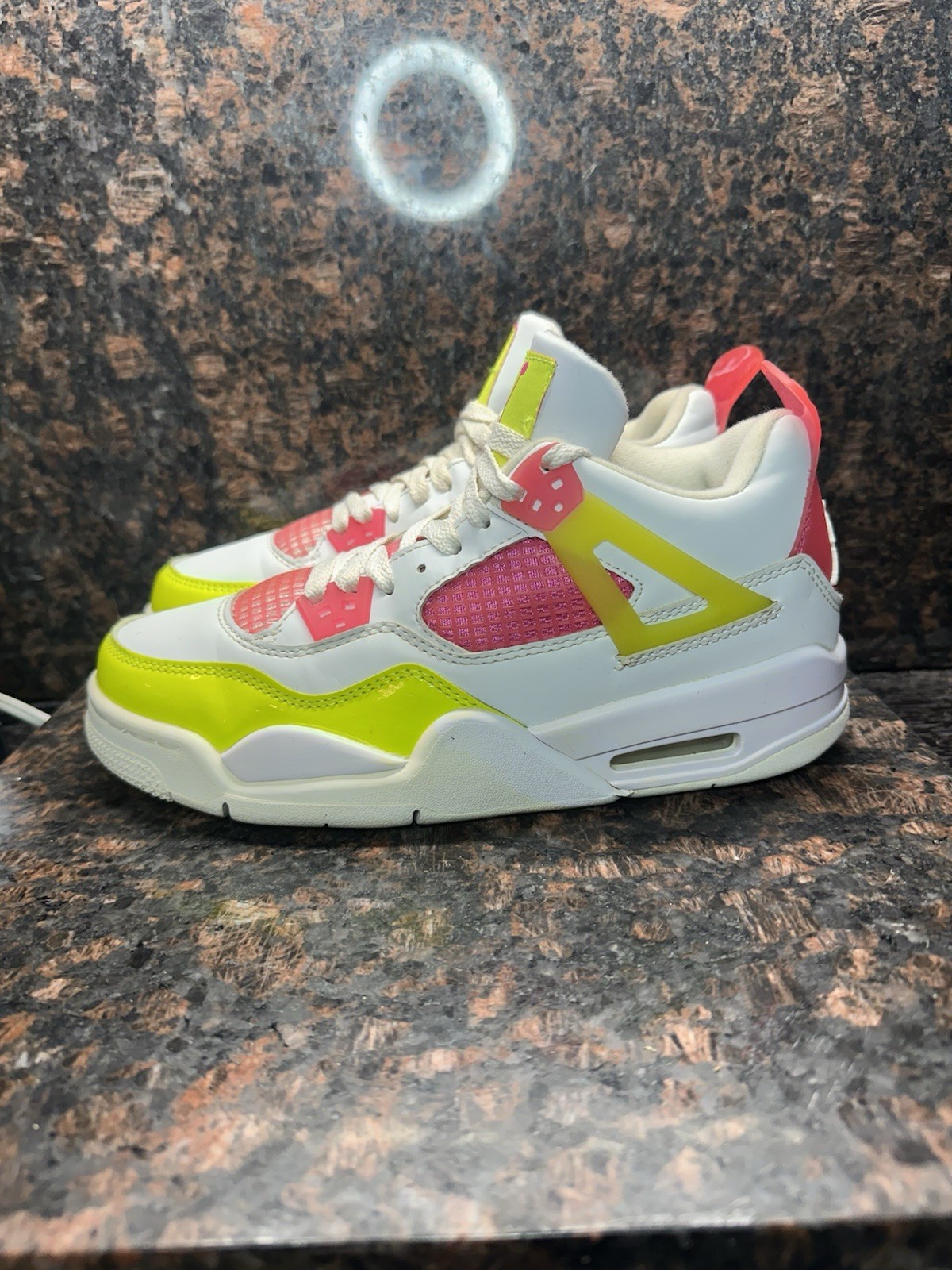 SAOLA NIKE AIR JORDAN 4 RETRO GS BIANCO LIMONE ROSA BAMBINA TAGLIA 5 5 CV7808 100