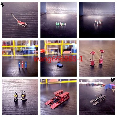 1:64 Car Lift Model Automobile maintenance workshop Scene Repair Factory Tool