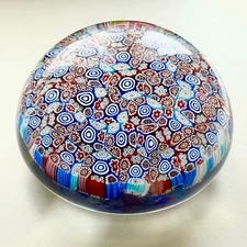 Murano Milifory Paperweight 3.5” diameter 2.5” tall