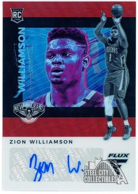Zion Williamson 2019-20 Panini Chronicles Flux Rookie Prizm Auto Card #FR-ZWL