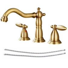 AKLFGN 8 in. Widespread Bathroom Faucet 3-Hole Sink in Antique Brass