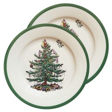 Spode Christmas Tree Salad Plates x 2 - 7 3/4 Inches - NEW AND UNUSED
