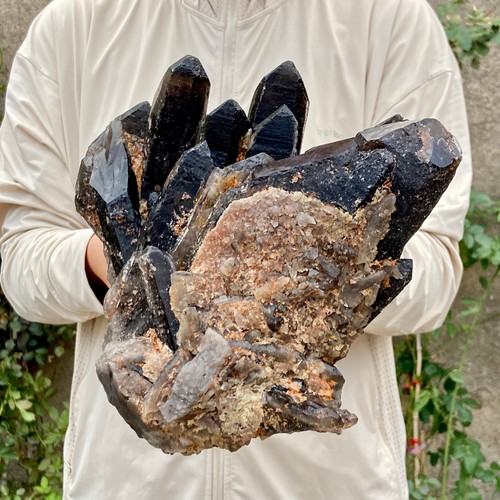 4.6LB Large Natural Smoky Black Quartz Cluster Crystal raw Specimen Healing - Picture 5 of 12