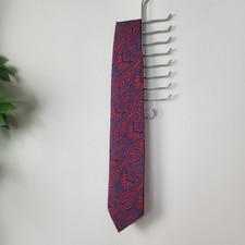 Vintage Dacron Paisley Red & Blue Men's Tie Bandana Style