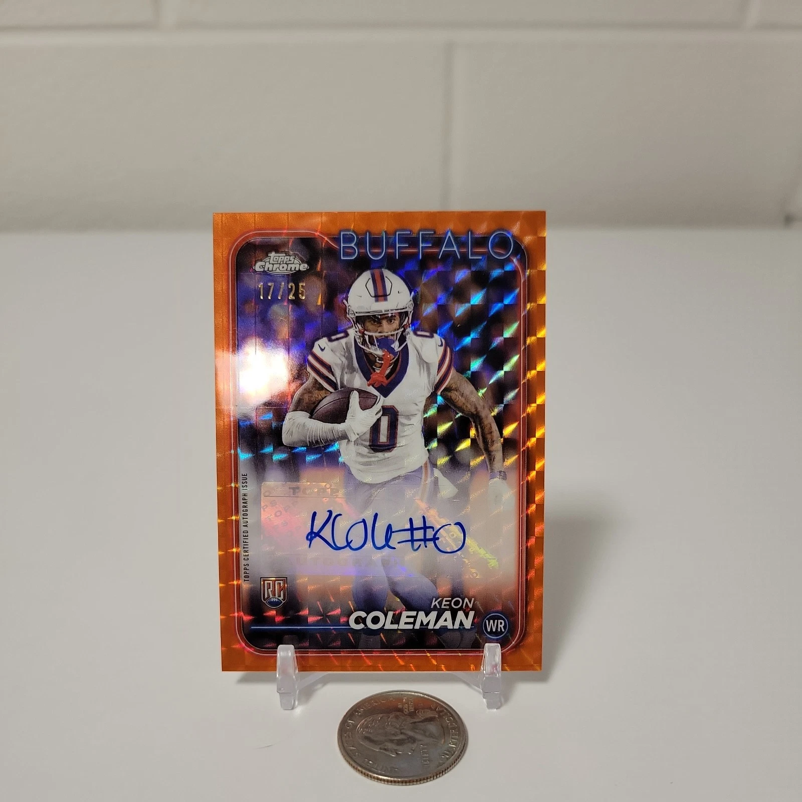 2024 Topps Chrome #RA-KCO Keon Coleman RC Auto Orange Geometric Refractor /25 🔥