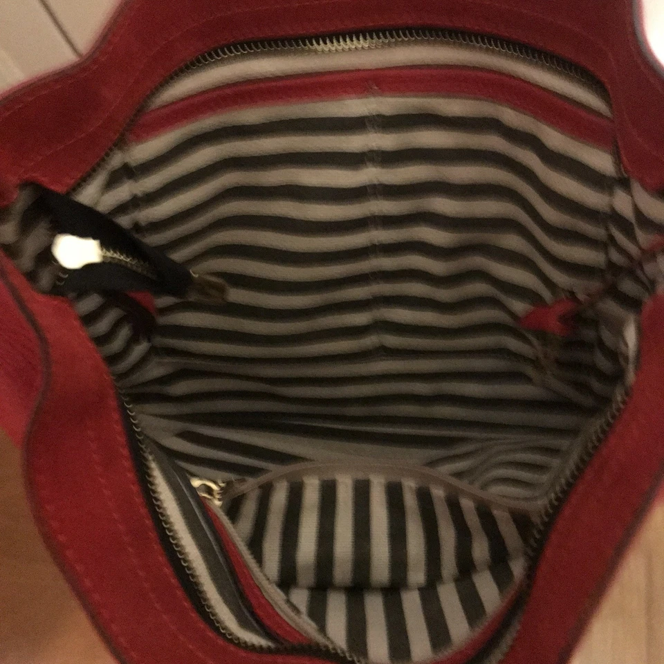 Bolso de cuero rojo para mujer A. Bellini hecho en Italia  Foto 2 de 4