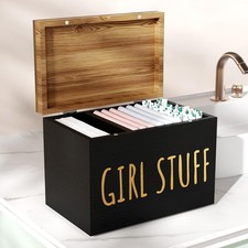 Tampon Holder for Bathroom with Hinged Lid, Feminine Product Organizer, Tampon S