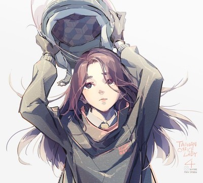 Anime Art 2D Portrait Display Skyfire Brunette 11x17 Poster