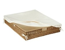 Wicker Under Bed Basket with Liner and Cover