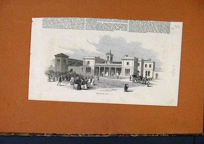 Original alter antiker Druck Bahnhof Ely um 1847 illustriert London Nachrichten viktorianisch