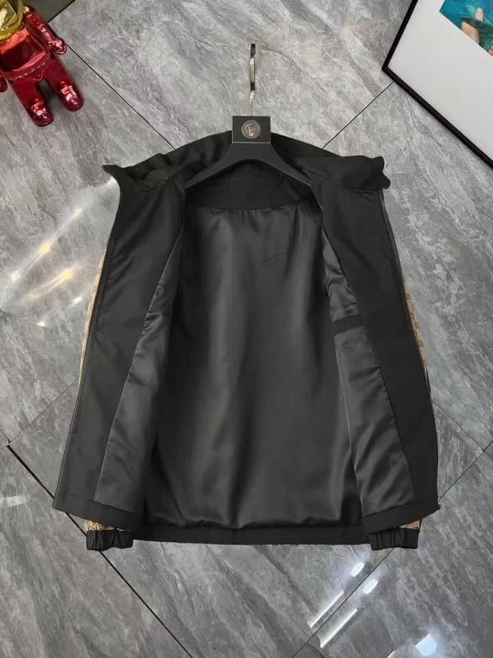 Gucci Classic Monogram GG Retro Jacket Hooded Outdoor Sports Casual Coat Brown - Image 3 of 4