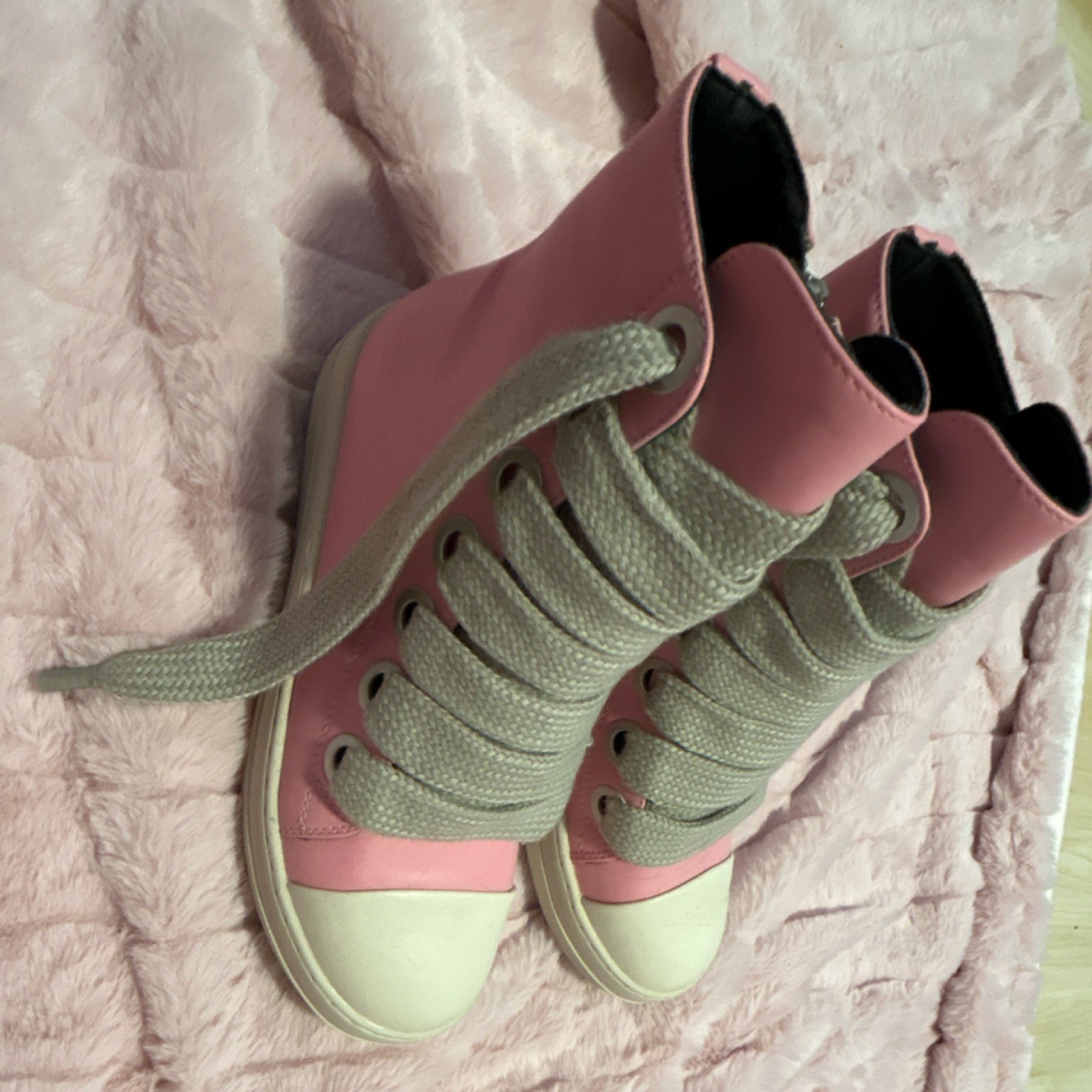 With Side Zipper, Lace Up, White Sole