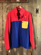 Vintage Polo Ralph Lauren Men's XL Bear Fleece Colorblock Sweater