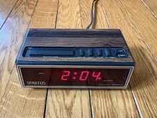 Vintage Spartus Alarm Clock Model 1108 Wood Grain Style Tested Works
