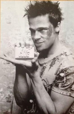 Fight Club Brad Pitt Black & White Soap Poster 24 x 36