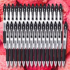 Gel Pens, 30 Pack Black Gel Pen Fine Point, Retractable Gel Ink Rollerball Pens