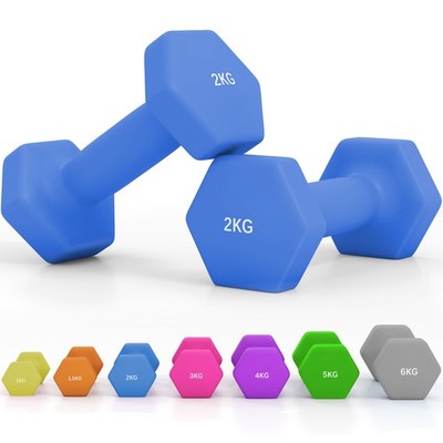 SPORTNOW 2er Set Sechseck Hanteln Gewichte Paar, 2 x 2 kg, blau