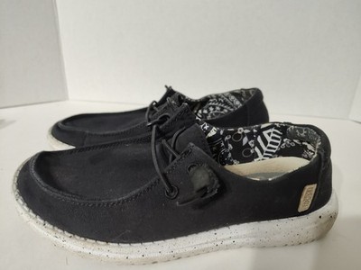 Hey Dude Shoes Womens Size 5 Black Wendy Basic Odyssey Slip On Casual Comfort