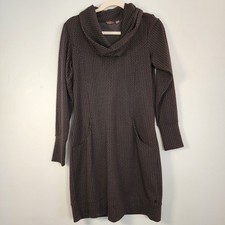 Merrell Indira Geometric Cowlneck Ponte Dress Sz M NWOT Pockets Gray