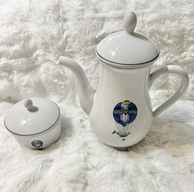 Atelier de Segries French Teapot & Bowl Pavilion Christofle Hot Air Balloon