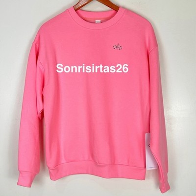 aloクルーネック・バブルガムピンク Alo Yoga Accolade Crew Neck Pullover Sweatshirt -Neon Bubblegum