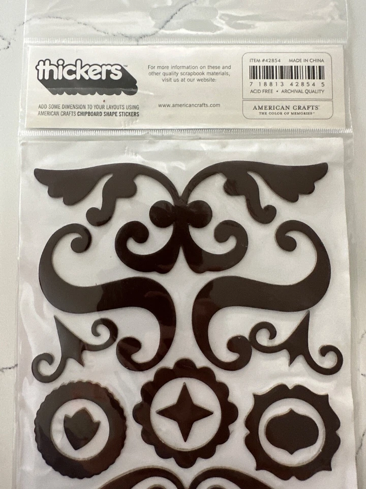 American Crafts Thickers Accents Brown Chipboard Shape Stickers Scrapbooking Art - Изображение 4 из 4