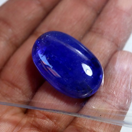 51 Cts 29x18.9 MM Real AAA Top Blue Tanzanite Oval Cabochon December Birthstone - Picture 4 of 7