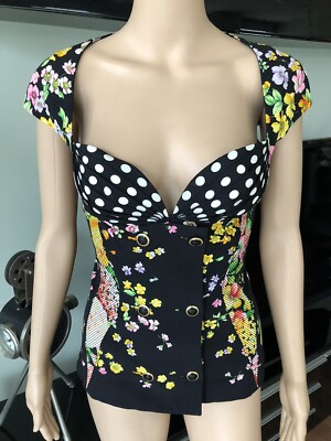 Gianni Versace S/S 1993 Runway Vintage Bustier Jacket Top IT 38 | eBay